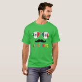 シンコデマヨメキシコ国旗の口ひげおもしろい Tシャツ (正面フル)