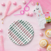 シンコデマヨメキシコ国旗の色タイポグラフィ ペーパープレート (パーティー)