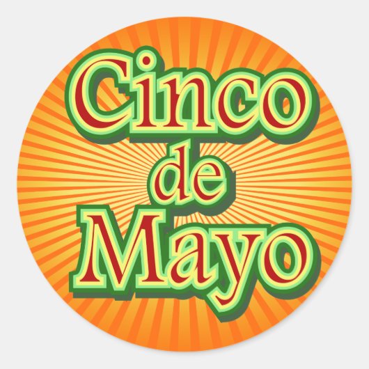 シンコデマヨメキシコ5月5デザイン ラウンドシール (正面)