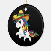 シンコデマヨユニコーンメキシコソンブレロハット セラミックオーナメント (左)