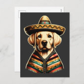 シンコデマヨラブラドールレトリエバーポンチョソンブレロ シーズンポストカード (正面/裏面)