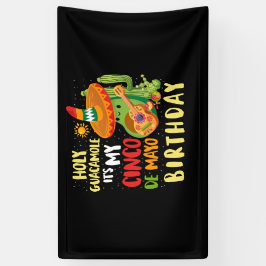 シンコデマヨ誕生日ホーリーグアカモールメキシコ 横断幕 (縦)