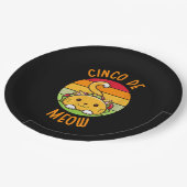 シンコデメオシンコデマヨタコスおもしろい猫好き ペーパープレート (アングル)