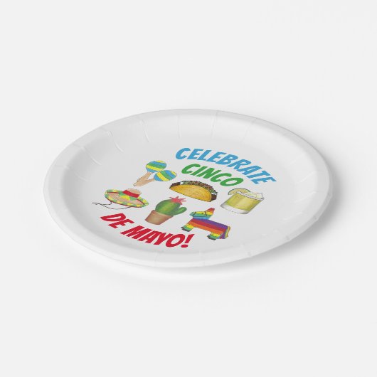 シンコ祝デマヨフィエスタタコピニャタサボサボサボテン ペーパープレート (アングル)