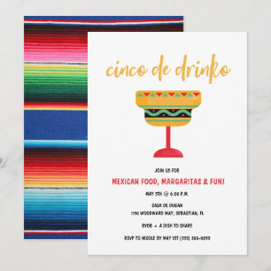 シンコ・デ・ドリンコ・おもしろいシンコ・デ・マヨ・パーティー 招待状