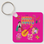 シンコ・デ・マヨのホットピンク キーホルダー (正面)