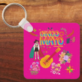シンコ・デ・マヨのホットピンク キーホルダー (正面)