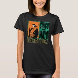 シンコ・デ・マヨの女の子 ハッピーバースデー 5月5日 Tシャツ