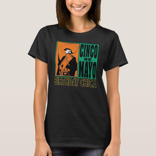 シンコ・デ・マヨの女の子 ハッピーバースデー 5月5日 Tシャツ (正面)