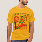 シンコ・デ・マヨの活力あふれるゴールド Tシャツ (正面)