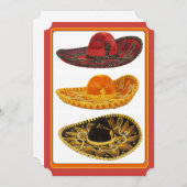 シンコ・デ・マヨパーティーの招待状 ソンブレロ 招待状 (正面/裏面)