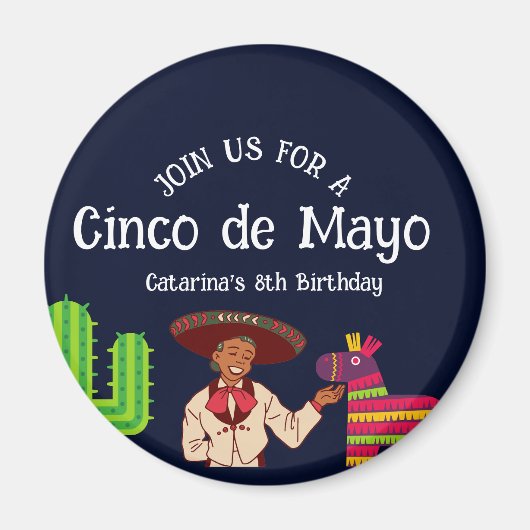シンコ・デ・マヨメキシコ誕生日パーティー マグネット (正面)