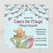 シンコ・デ・マヨ歌サボテンとペッパー・マリアッチ 招待状 (正面/裏面)