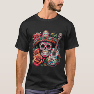 シンコ・デ・マヨ スカル ソンブレロ パーティー メキシコ ドクロ  Tシャツ