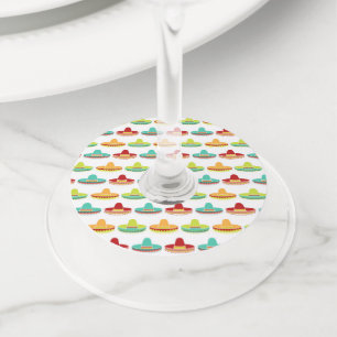 シンコ・デ・マヨ・ソンブレロ・マリアチ・メキシコ文化 ワイングラスタグ