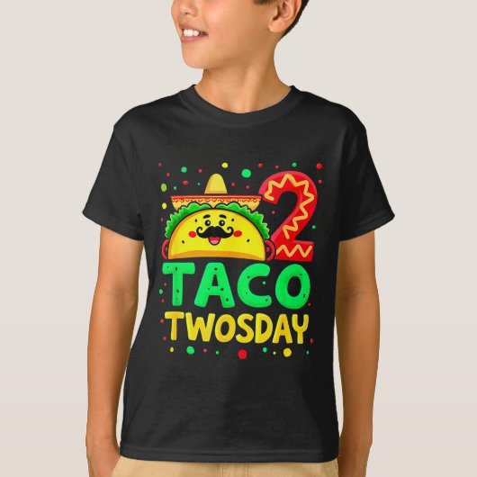 シンコ・デ・マヨ タコ・ツーズデー 2歳 誕生日パーティー _4 Tシャツ (正面)