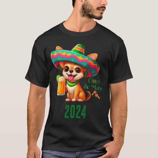 シンコ・デ・マヨ・チワワ Tシャツ (正面)
