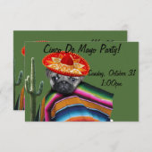 シンコ·デ·マヨ·パグ·ドッグ·パーティの招待状 招待状 (正面/裏面)