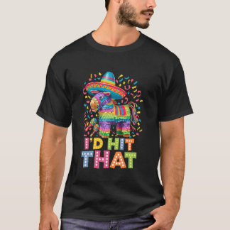 シンコ・デ・マヨ パーティーでピニャータを叩くよ 面白いメキシコデザイン Tシャツ