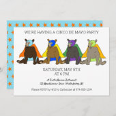シンコ・デ・マヨ・パーティーメキシカンルチャドールクマ 招待状 (正面/裏面)