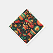 シンコ・デ・マヨ。メキシコの明るい漫画のパターン スタンダードカクテルナプキン (角)