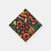 シンコ・デ・マヨ。メキシコの明るい漫画のパターン スタンダードカクテルナプキン (角)
