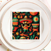 シンコ・デ・マヨ。メキシコの明るい漫画のパターン スタンダードカクテルナプキン