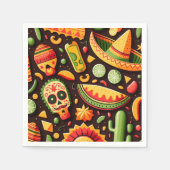 シンコ・デ・マヨ。メキシコの明るい漫画のパターン スタンダードカクテルナプキン (正面)