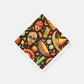 シンコ・デ・マヨ。メキシコの明るい漫画のパターン スタンダードカクテルナプキン (角)