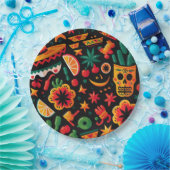 シンコ・デ・マヨ。メキシコの明るい漫画のパターン ペーパープレート (パーティー)