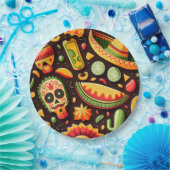 シンコ・デ・マヨ。メキシコの明るい漫画のパターン ペーパープレート (パーティー)