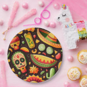 シンコ・デ・マヨ。メキシコの明るい漫画のパターン ペーパープレート (パーティー)