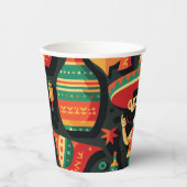 シンコ・デ・マヨ。メキシコの明るい漫画のパターン 紙コップ (正面)