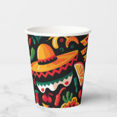 シンコ・デ・マヨ。メキシコの明るい漫画のパターン 紙コップ (正面)