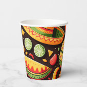 シンコ・デ・マヨ。メキシコの明るい漫画のパターン 紙コップ (裏面)
