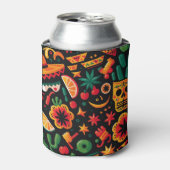 シンコ・デ・マヨ。メキシコの明るい漫画のパターン 缶クーラー (缶正面)