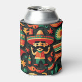 シンコ・デ・マヨ。メキシコの明るい漫画のパターン 缶クーラー (缶正面)