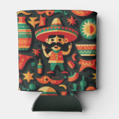 シンコ・デ・マヨ。メキシコの明るい漫画のパターン 缶クーラー (裏面)