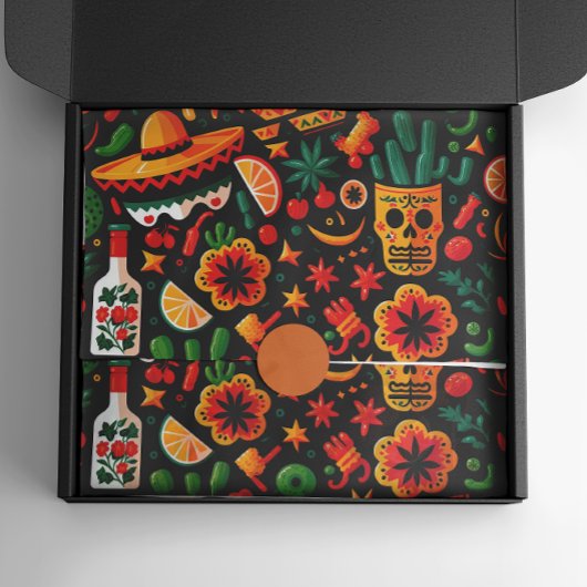 シンコ・デ・マヨ。メキシコの明るい漫画のパターン 薄葉紙