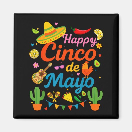 シンコ・デ・マヨ 楽しいメキシコ フィエスタ パーティー 5月5日 マグネット (正面)