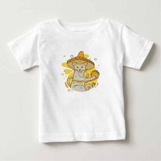 シンコ・デ・マヨ 猫 ベビーTシャツ (正面)