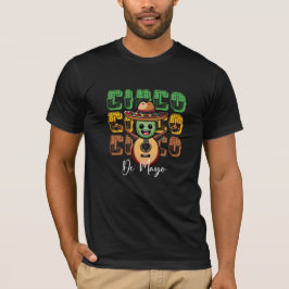 シンコ・デ・マヨ 面白い メキシカン サボテン ギターを弾く Tシャツ