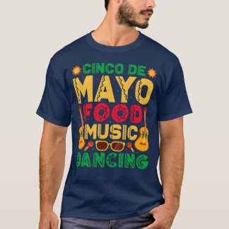 シンコ・デ・マヨ 食べ物 音楽 ダンス 面白い マラカス 少年 Tシャツ
