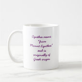 シンシアのマグの意味 コーヒーマグカップ (左)