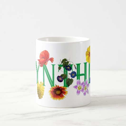 シンシアの「野花」クラシックマグカップ コーヒーマグカップ (中央)