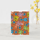 シンシアターナーのデザインによるオレンジヒマワリ カード (黄色い花)