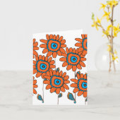 シンシアターナーのデザインによるオレンジヒマワリIII カード (黄色い花)