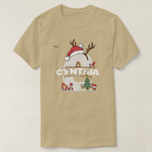 シンシアChristmaswシンシアクリスマスの名前おもしろい Tシャツ (デザイン正面)