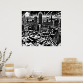 シンシクールティインクノワールのポスター – レトロ漫画Vibe ポスター (キッチン)