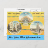 シンシナチからの挨拶 ポストカード (正面/裏面)